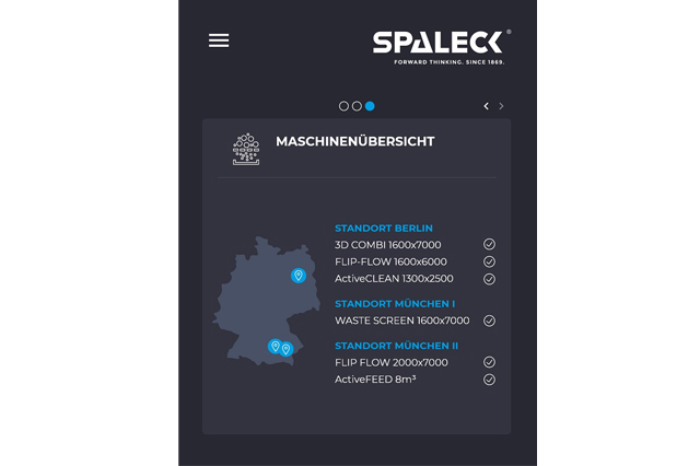 SPALECK CONNECT bietet eine optimale Übersicht über die genutzte Technik