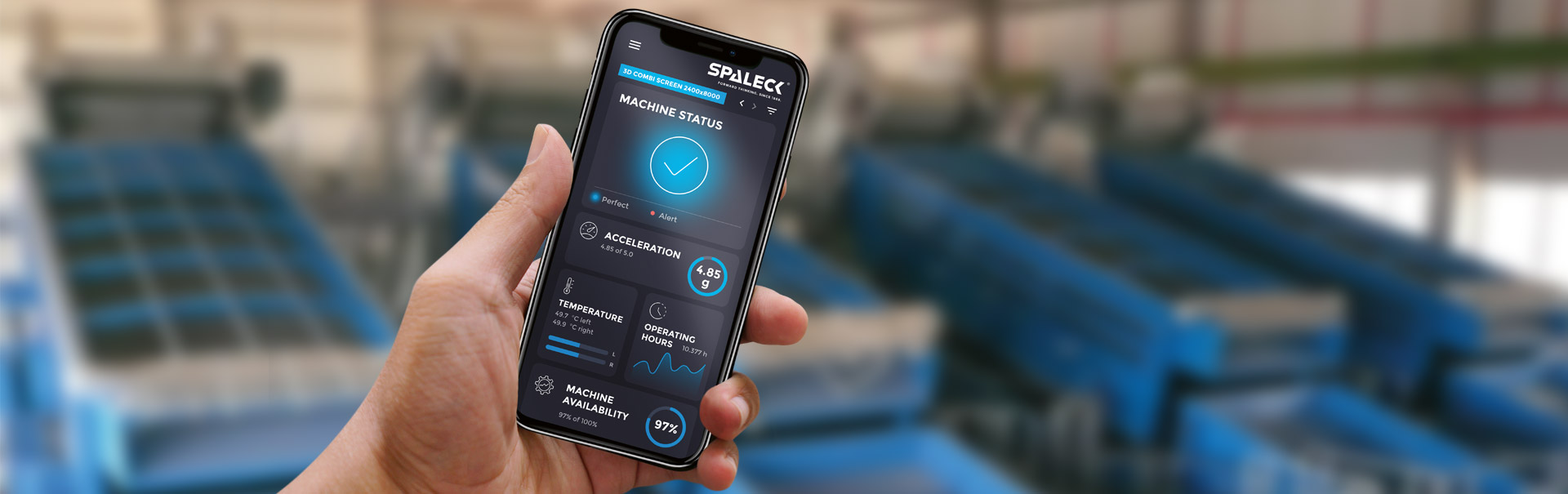 SPALECK CONNECT dient zur Überwachung von Siebmaschinen und Förderrinnen