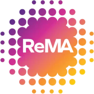 A colorful, circular logo with the inscription "ReMA."