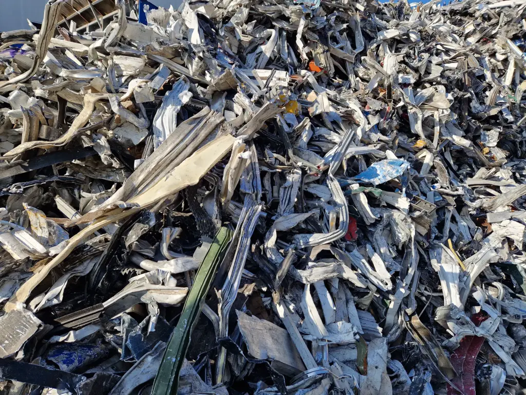 A pile of recycled metal.