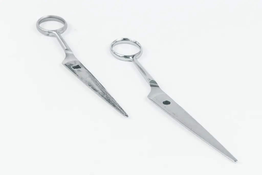 Two polished metal tools with ring handles on a white background.
