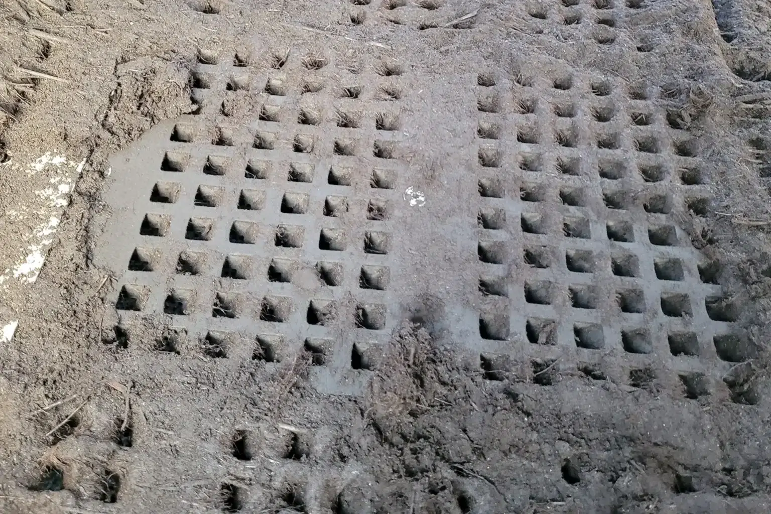 Dirty screen with square openings, compatible with AutoCLEAN technology.